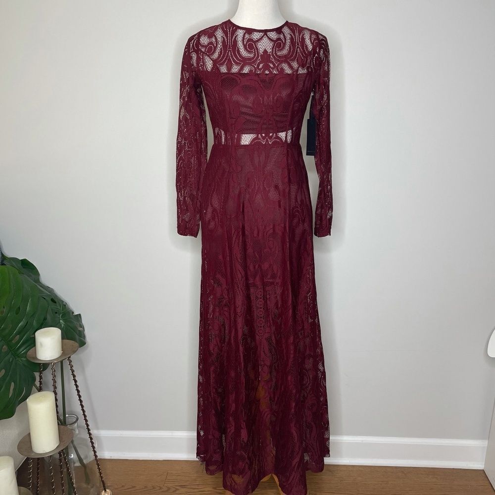 Forever 21- Burgundy Long Lace Dress